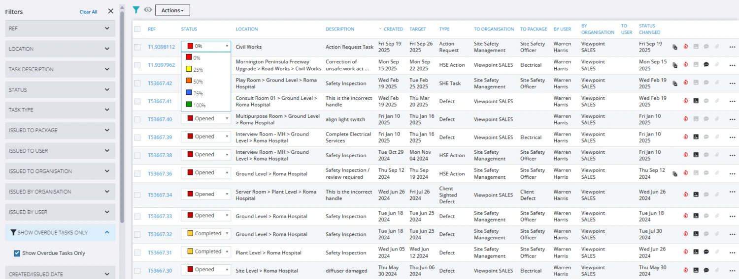 Defects & Tasks Defects & Tasks